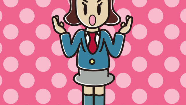 怒りながら話す女子高校生のイラスト【色、背景あり】PNG