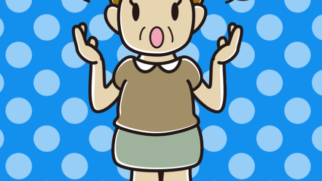 怒りながら話すおばさんのイラスト【色、背景あり】PNG