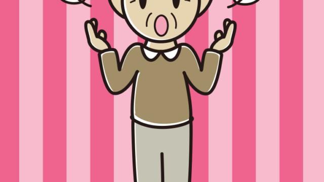怒りながら話すおじいさんのイラスト【色、背景あり】PNG