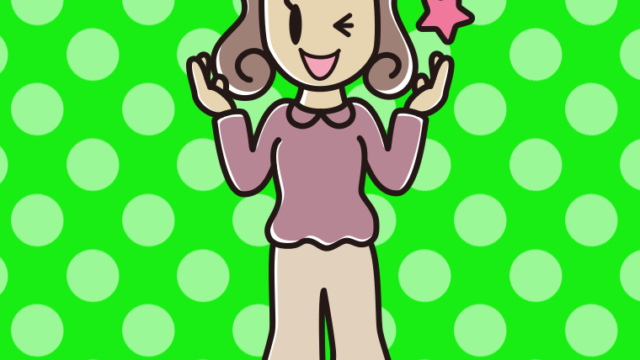 ウインクしながら話す女子大学生のイラスト【色、背景あり】PNG