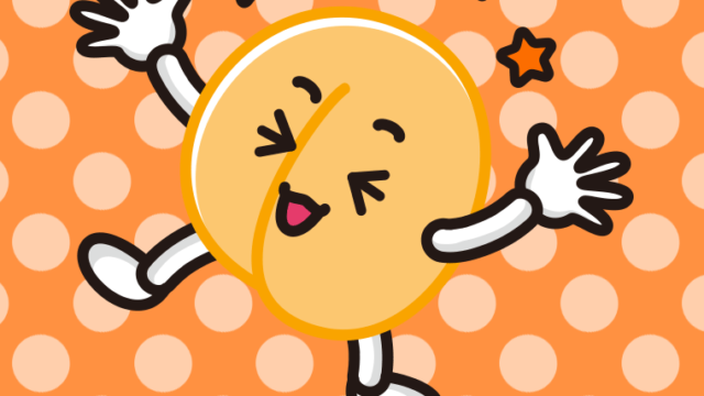 喜ぶあんずちゃんのイラスト【色、背景あり】PNG