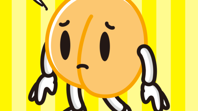 悲しそうなあんずちゃんのイラスト【色、背景あり】PNG