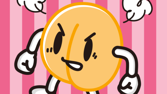 怒るあんずちゃんのイラスト【色、背景あり】PNG