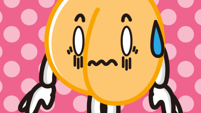 ショックを受けるあんずちゃんのイラスト【色、背景あり】PNG