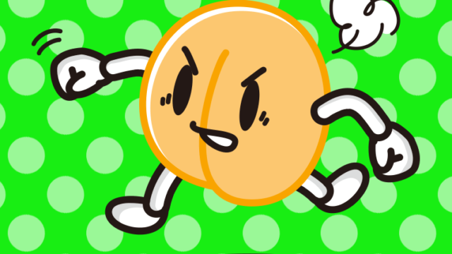 パンチするあんずちゃんのイラスト【色、背景あり】PNG