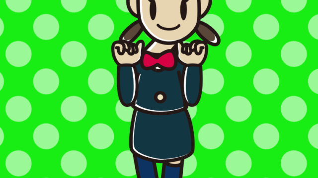 首振りダンスをする女子中学生のイラスト【色、背景あり】PNG