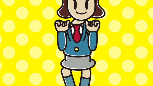 首振りダンスをする女子高校生のイラスト【色、背景あり】PNG