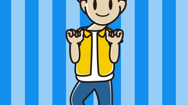 首振りダンスをする男子大学生のイラスト【色、背景あり】PNG