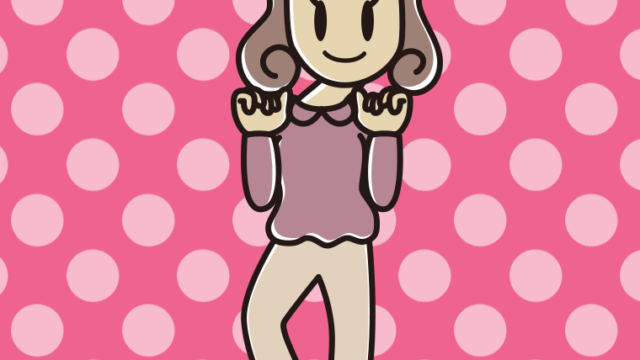 首振りダンスをする女子大学生のイラスト【色、背景あり】PNG