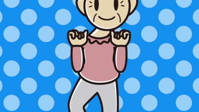 首振りダンスをするおばあさんのイラスト【色、背景あり】PNG