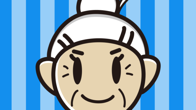 アホ毛のおばあさんのイラスト【色、背景あり】PNG