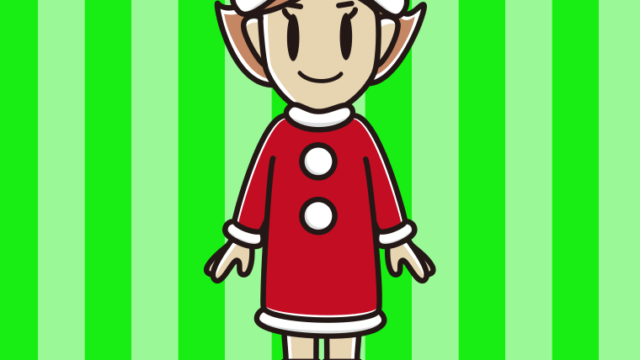 サンタクロースのコスプレをする女性のイラスト【色、背景あり】PNG