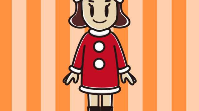 サンタクロースのコスプレをする女子高校生のイラスト【色、背景あり】PNG