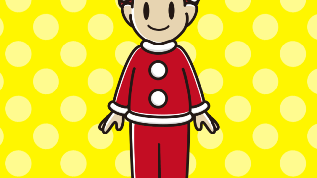 サンタクロースのコスプレをする男子大学生のイラスト【色、背景あり】PNG