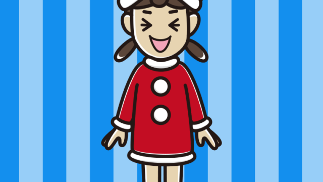 笑うサンタ姿の女子中学生のイラスト【色、背景あり】PNG