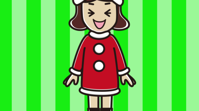 笑うサンタ姿の女子高校生のイラスト【色、背景あり】PNG