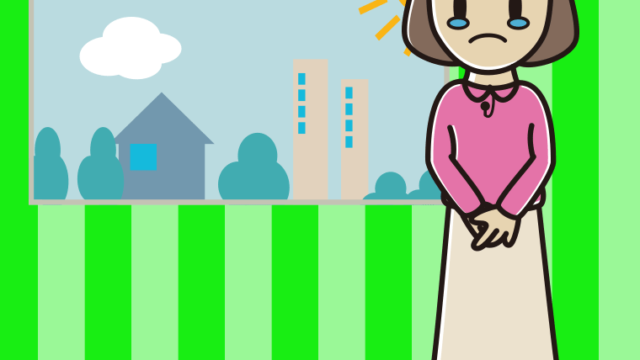 泣く女性アナウンサーのイラスト【色、背景あり】PNG