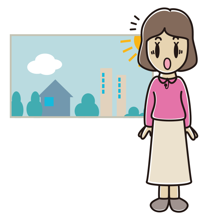 驚く女性アナウンサーのイラスト【色あり、背景なし】透過PNG