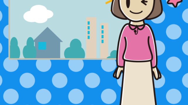 ウインクする女性アナウンサーのイラスト【色、背景あり】PNG