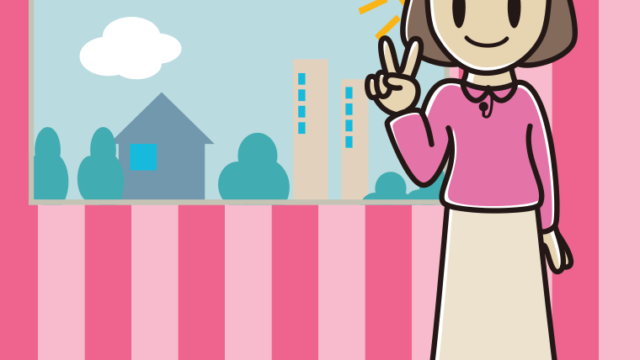 ピースをする女性アナウンサーのイラスト【色、背景あり】PNG