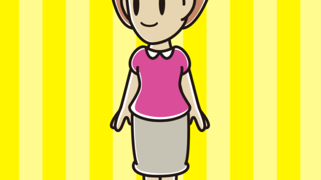 右を向く女性のイラスト【色、背景あり】PNG