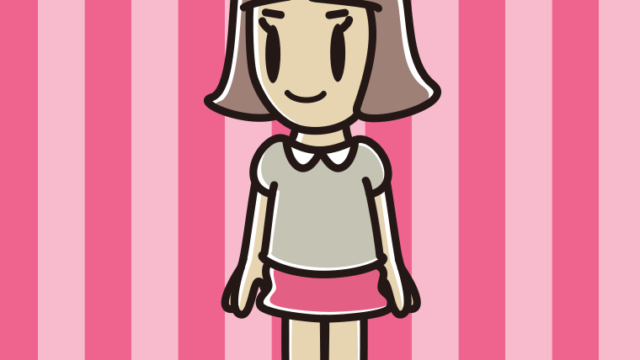 右を向く小学生女子のイラスト【色、背景あり】PNG