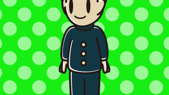 右を向く男子中学生のイラスト【色、背景あり】PNG