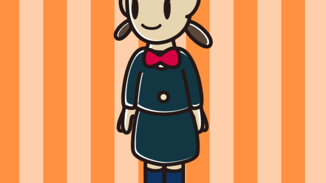 右を向く女子中学生のイラスト【色、背景あり】PNG