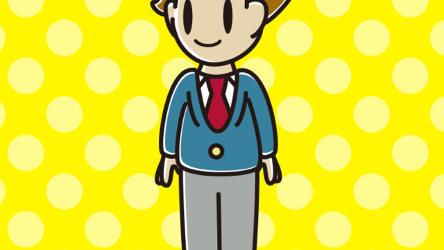 右を向く男子高校生のイラスト【色、背景あり】PNG