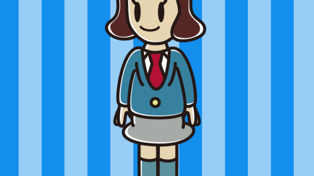 右を向く女子高校生のイラスト【色、背景あり】PNG