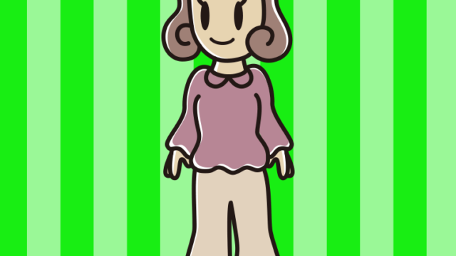 右を向く女子大学生のイラスト【色、背景あり】PNG