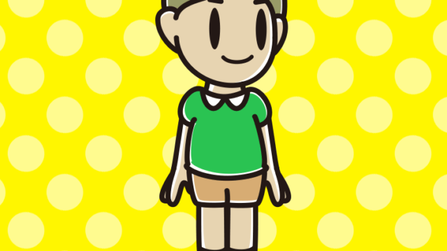 左を向く小学生男子のイラスト【色、背景あり】PNG