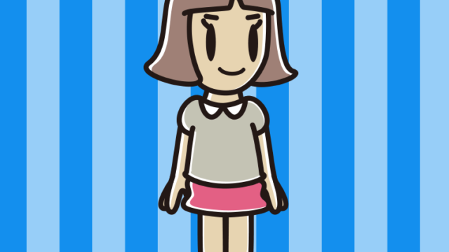 左を向く小学生女子のイラスト【色、背景あり】PNG