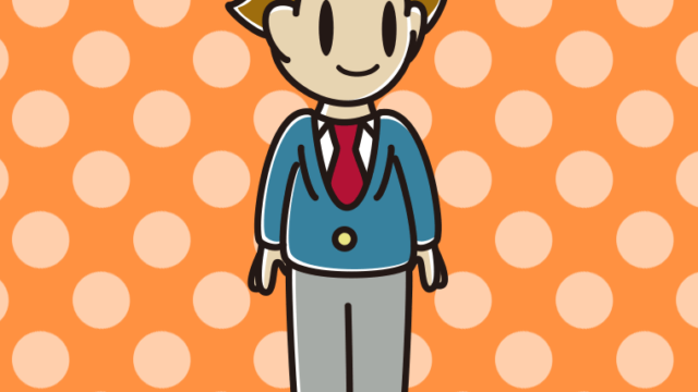 左を向く男子高校生のイラスト【色、背景あり】PNG