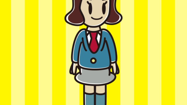 左を向く女子高校生のイラスト【色、背景あり】PNG