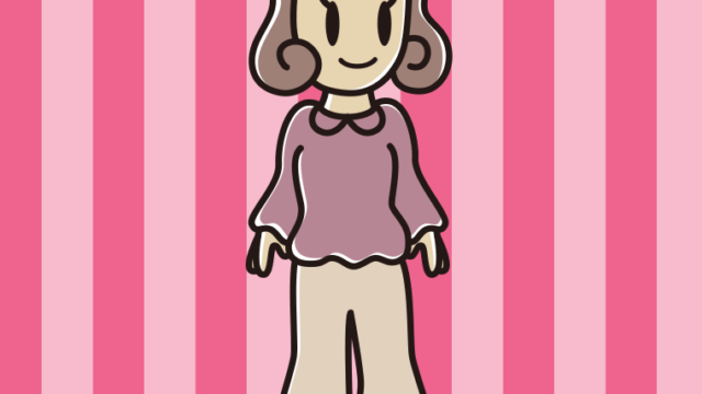 左を向く女子大学生のイラスト【色、背景あり】PNG