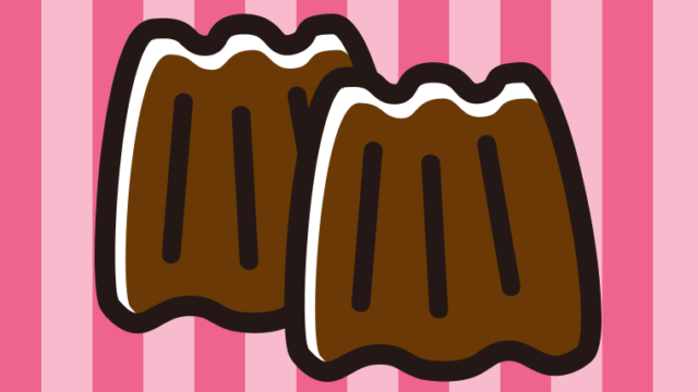 カヌレのイラスト【色、背景あり】PNG