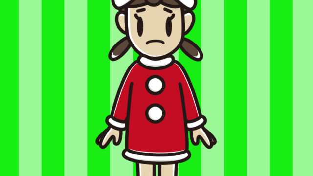 困るサンタ姿の女子中学生のイラスト【色、背景あり】PNG
