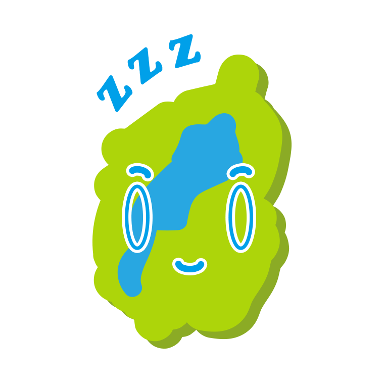 眠る滋賀ちゃんのイラスト【色あり、背景なし】透過PNG