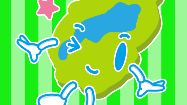 ウインクする滋賀ちゃんのイラスト【色、背景あり】PNG