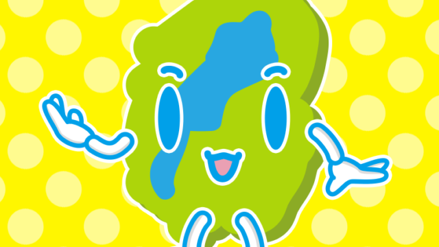 案内する滋賀ちゃんのイラスト【色、背景あり】PNG