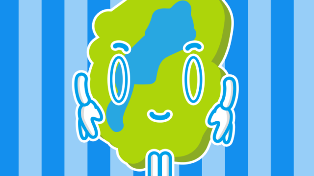 お辞儀する滋賀ちゃんのイラスト【色、背景あり】PNG