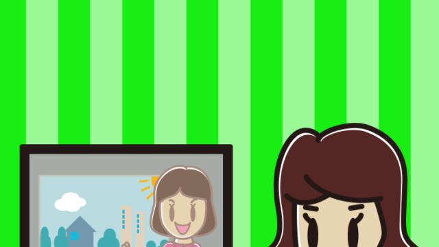 テレビを見る女子高校生のイラスト【色、背景あり】PNG