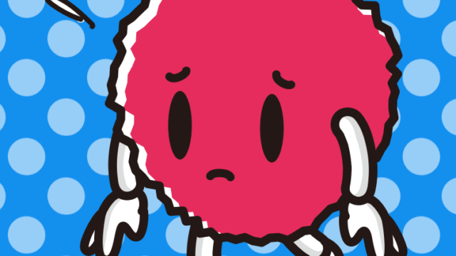 悲しそうなライチちゃんのイラスト【色、背景あり】PNG