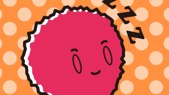 眠るライチちゃんのイラスト【色、背景あり】PNG