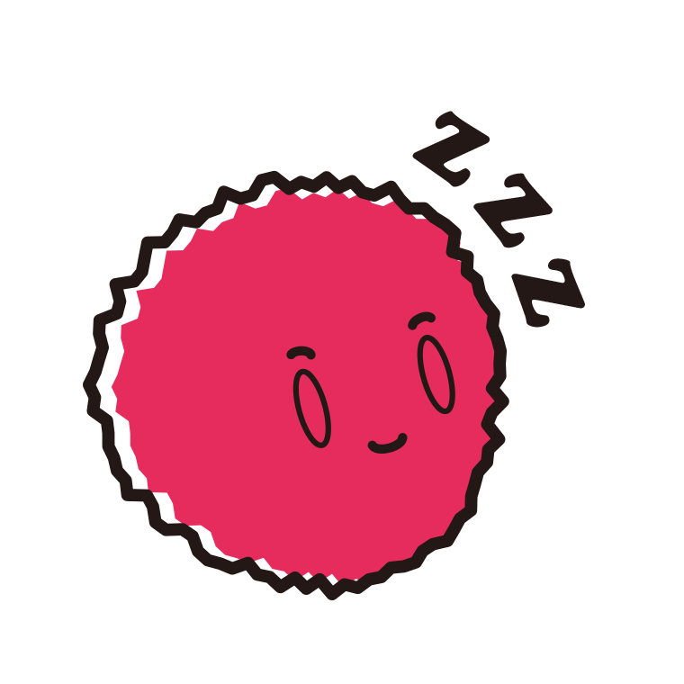 眠るライチちゃんのイラスト【色あり、背景なし】透過PNG