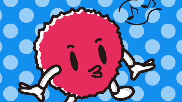 口笛を吹くライチちゃんのイラスト【色、背景あり】PNG