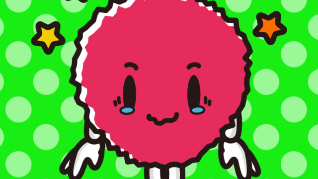 ジーンとするライチちゃんのイラスト【色、背景あり】PNG