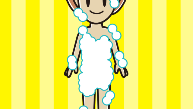 泡だらけの女性のイラスト【色、背景あり】PNG