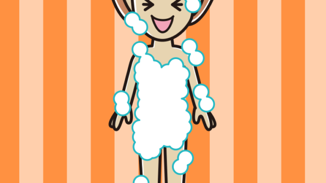 笑う泡だらけの女性のイラスト【色、背景あり】PNG